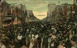 Carnival Crowd on Canal Street, Viewing Rex Parade Postcard