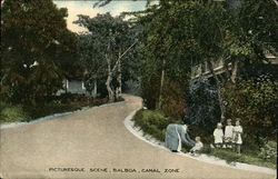 Picturesque Street Scene, Canal Zone Balboa, Panama Postcard Postcard