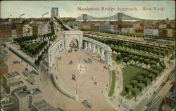 Manhattan Bridge Approach New York, NY Postcard Postcard