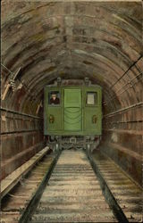 Train in Tube, Battery Tunnel Postcard