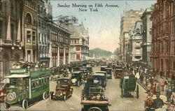 Sunday Morning on Fifth Avenue New York, NY Postcard Postcard