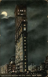 Times Building at Night, Broadway and 42nd Street Postcard