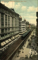 Sixth Avenue, Shopping District Postcard