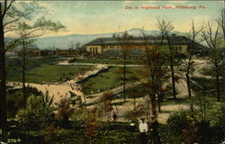 Zoo in Highland Park Postcard