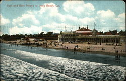 Surf and Bath House Long Beach, CA Postcard Postcard