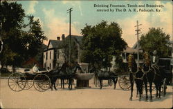 Drinking Fountain, Tenth and Broadway, Erected by the D.A.R Paducah, KY Postcard Postcard