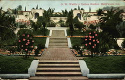 G. W. Wattle's Italian Garden Hollywood, CA Postcard Postcard