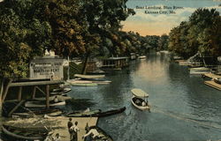 Blue RIver - Boat Landing Kansas City, MO Postcard Postcard