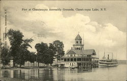 Pier at Cautauqua Assembly Grounds, Chautauqua Lake, N.Y Postcard