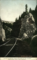 Sixteen Mile Canyon, Along the Pacific Coast Extension of the Chicago, Milwaukee & St. Paul Railway Postcard