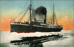 Alaskan Steamer in Ice Jam, Bering Sea Postcard