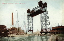 Halsted Street Lift Bridge Postcard