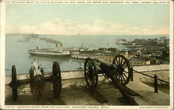 Looking Down From the Old Fort Mackinac Island, MI Postcard Postcard