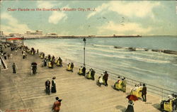 Chair Parade on the Boardwalk Atlantic City, NJ Postcard Postcard