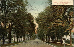 Looking Up Jefferson Street Green Bay, WI Postcard Postcard