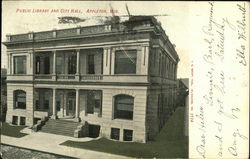 Public Library and City Hall Appleton, WI Postcard Postcard