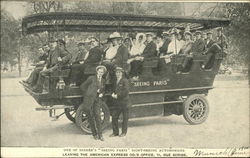 One of Sebree's "Seeing Paris" Sight-seeing Automobiles France Postcard Postcard