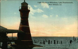 Light House at Millenburg, Lake Pontchartrain Postcard