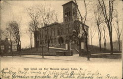 High School and Wolf Memorial Gateway Postcard