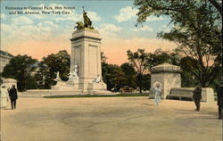 Entrance to Central Park, 59th Street and 8th Avenue Postcard