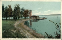 South Shore View of the New Pier and Miller Bell Tower, Chautauqua Institution New York Postcard Postcard