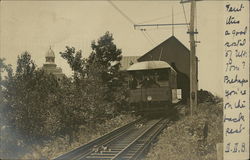 Trolley Car on the Tracks Postcard