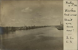 View of the Menominee River Marinette, WI Postcard Postcard