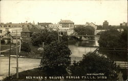 Red River Bridges Fergus Falls, MN Postcard Postcard