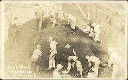 U.S.S. Texas - Coal Pile Athletes Navy Postcard Postcard