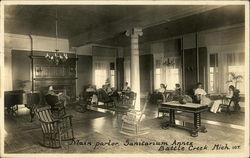 Sanitarium Annex - Main Parlor Battle Creek, MI Postcard Postcard