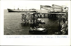 Landing Cargo and Phosphate on Christmas Island Australia Postcard Postcard