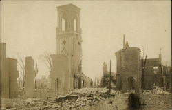 Central Congregational Church of Chelsea After the 1908 Fire Massachusetts Postcard Postcard