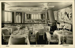 R.M.S. Queen Mary - Grill, Verandah Cruise Ships Postcard Postcard