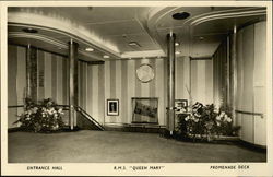 R.M.S. Queen Mary - Entrance Hall, Promenade Deck Cruise Ships Postcard Postcard