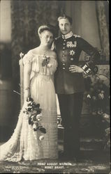 Prinz August Wilhelm with Bride Royalty Postcard Postcard