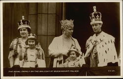 The Royal Family on the Balcony at Buckingham Palace Royalty Postcard Postcard