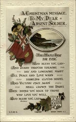 A Christmas Message To My Dear Absent Soldier World War I Postcard Postcard