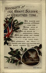 Thoughts of Our Absent Soldier at Christmas-Time Postcard