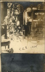 Christmas Tree in a Well Appointed Den Manitowoc, WI Postcard Postcard