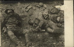 Photo of Three Dead Soldiers World War I Postcard Postcard