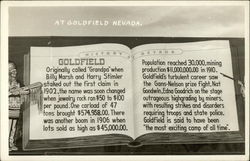 History of Goldfield Nevada Postcard Postcard