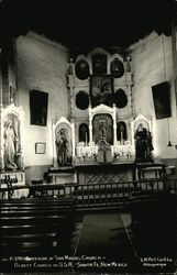 Interior of San Miguel Church, Oldest Church in U.S.A Postcard