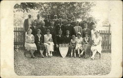 Portrait of Family in Yard Postcard