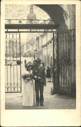 German Bride and Groom Marriage & Wedding Postcard Postcard