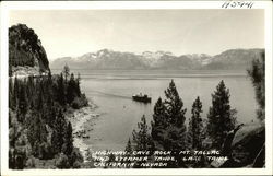 Highway - Cave Rock - Mt. Tallac and Steamer Tahoe - Lake Tahoe, California-Nevada Postcard