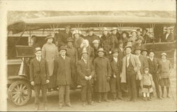 Portrait of People in Touring Bus Postcard