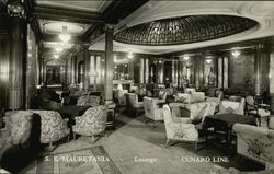 S.S. Mauretania - Lounge Cruise Ships Postcard Postcard