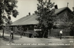 The Pavilion, Silver Lake Beach Oconomowoc, WI Postcard Postcard