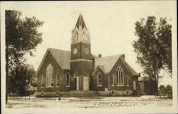 Methodist Church & Parsonage Kinsley, KS Postcard Postcard