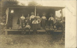 Family Photograph On the Front Porch Postcard